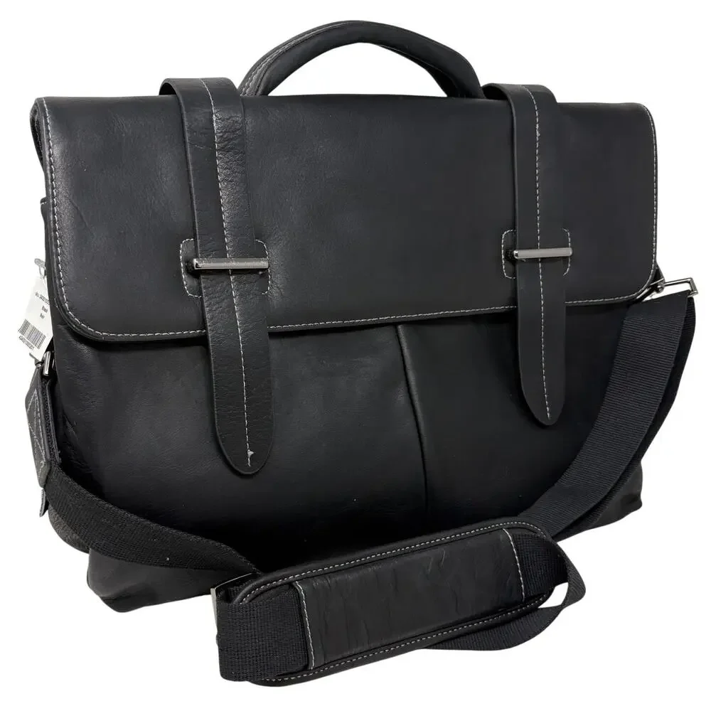 NEW! Danier Leather Laptop Duffle Bag Travel Career Professional Black Career